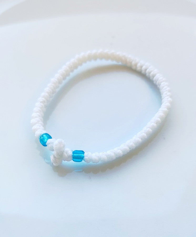 Αγιορείτικο Κερωμένο Κομποσχοίνι - Βραχιόλι με Πλεχτό Σταυρό & Χάντρες – Διαθέσιμο σε Πολλά Χρώματα